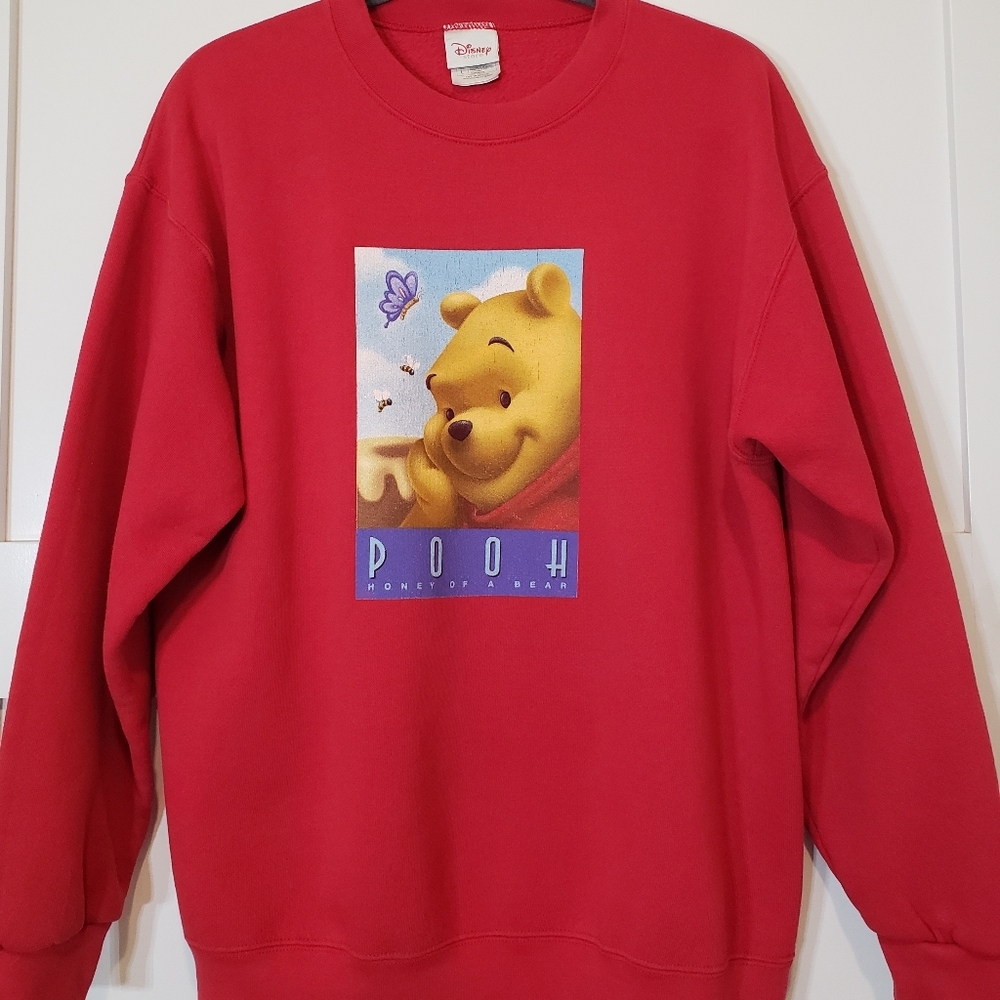 Disney Store Vintage Winnie The Pooh HONEY OF A BEAR Sweat Shirt Size La… - Picture 5 of 14